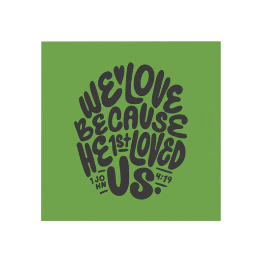 Square Magnet - We Love (Green/Black) - A Thousand Elsewhere