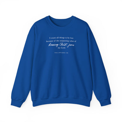 Unisex Heavy Blend Crewneck - Philippians 3:8