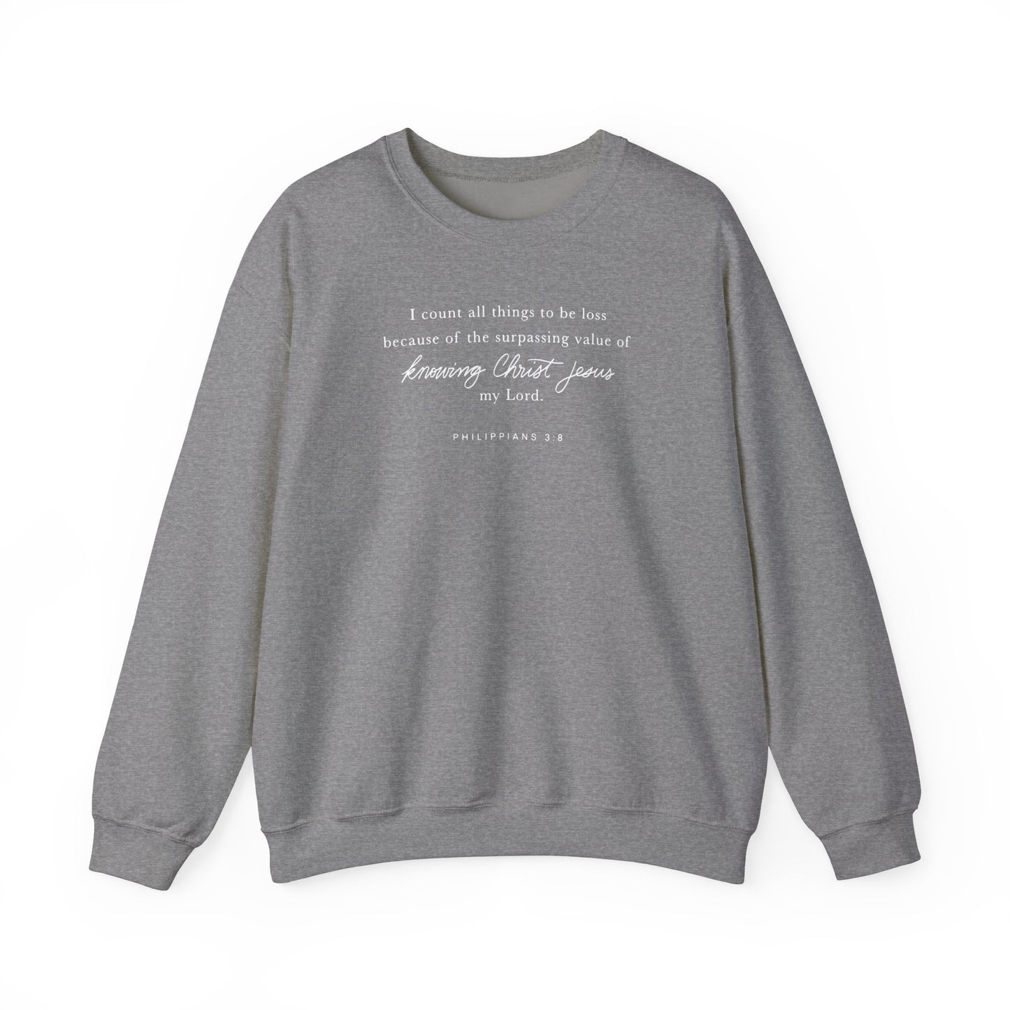 Unisex Heavy Blend Crewneck - Philippians 3:8