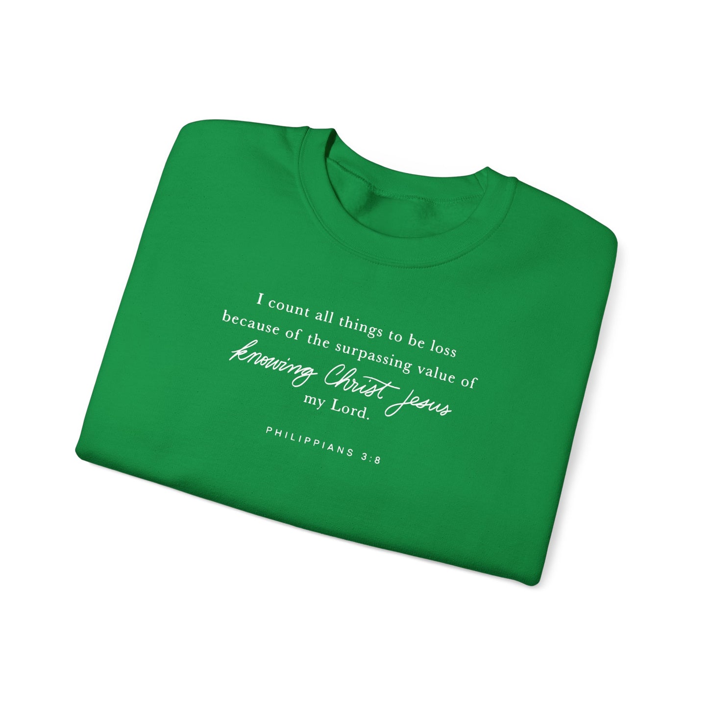 Unisex Heavy Blend Crewneck - Philippians 3:8