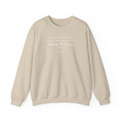 Unisex Heavy Blend Crewneck - Philippians 3:8