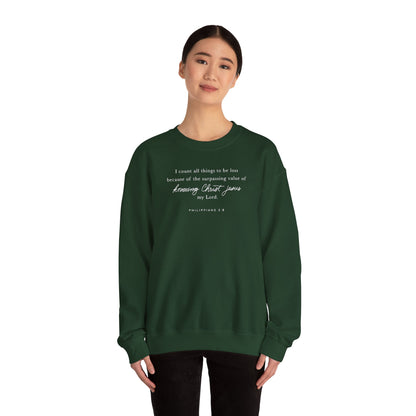 Unisex Heavy Blend Crewneck - Philippians 3:8