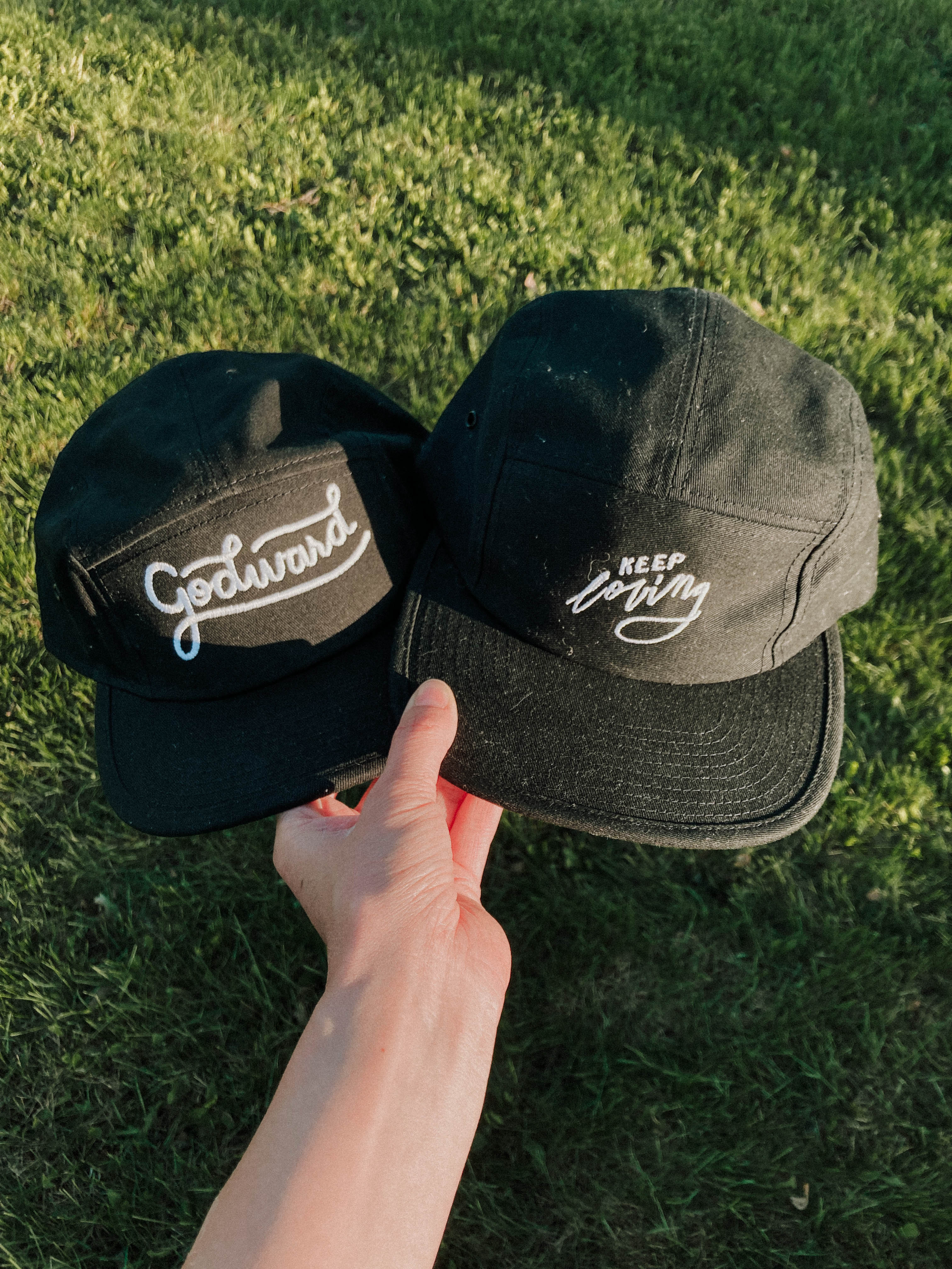 Embroidered Five Panel Hat - Keep Loving