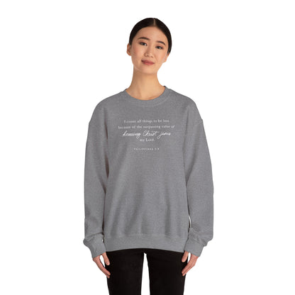 Unisex Heavy Blend Crewneck - Philippians 3:8