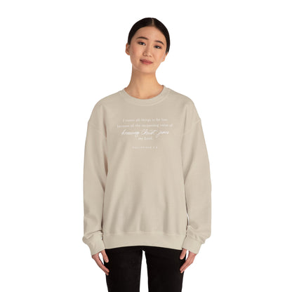 Unisex Heavy Blend Crewneck - Philippians 3:8