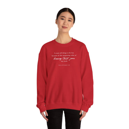 Unisex Heavy Blend Crewneck - Philippians 3:8