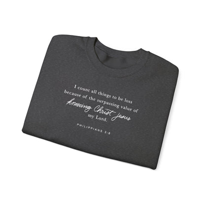 Unisex Heavy Blend Crewneck - Philippians 3:8