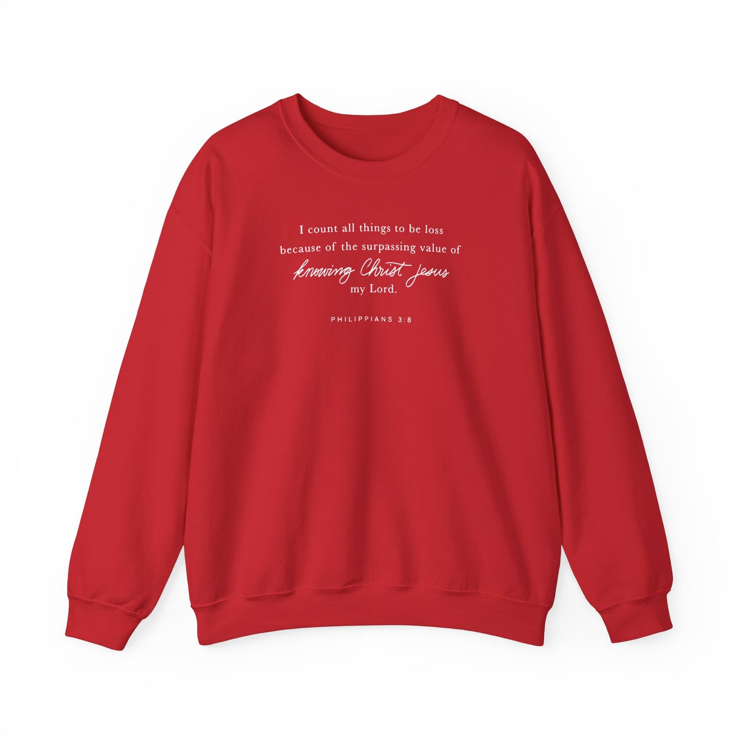 Unisex Heavy Blend Crewneck - Philippians 3:8