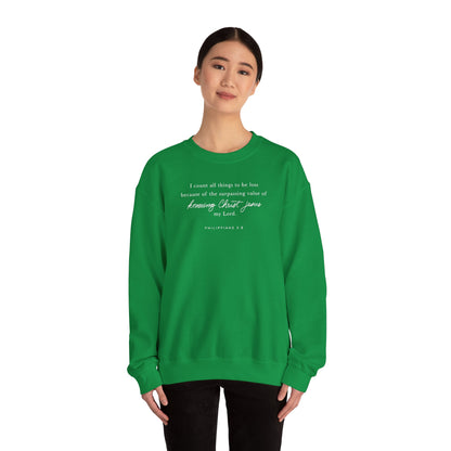 Unisex Heavy Blend Crewneck - Philippians 3:8