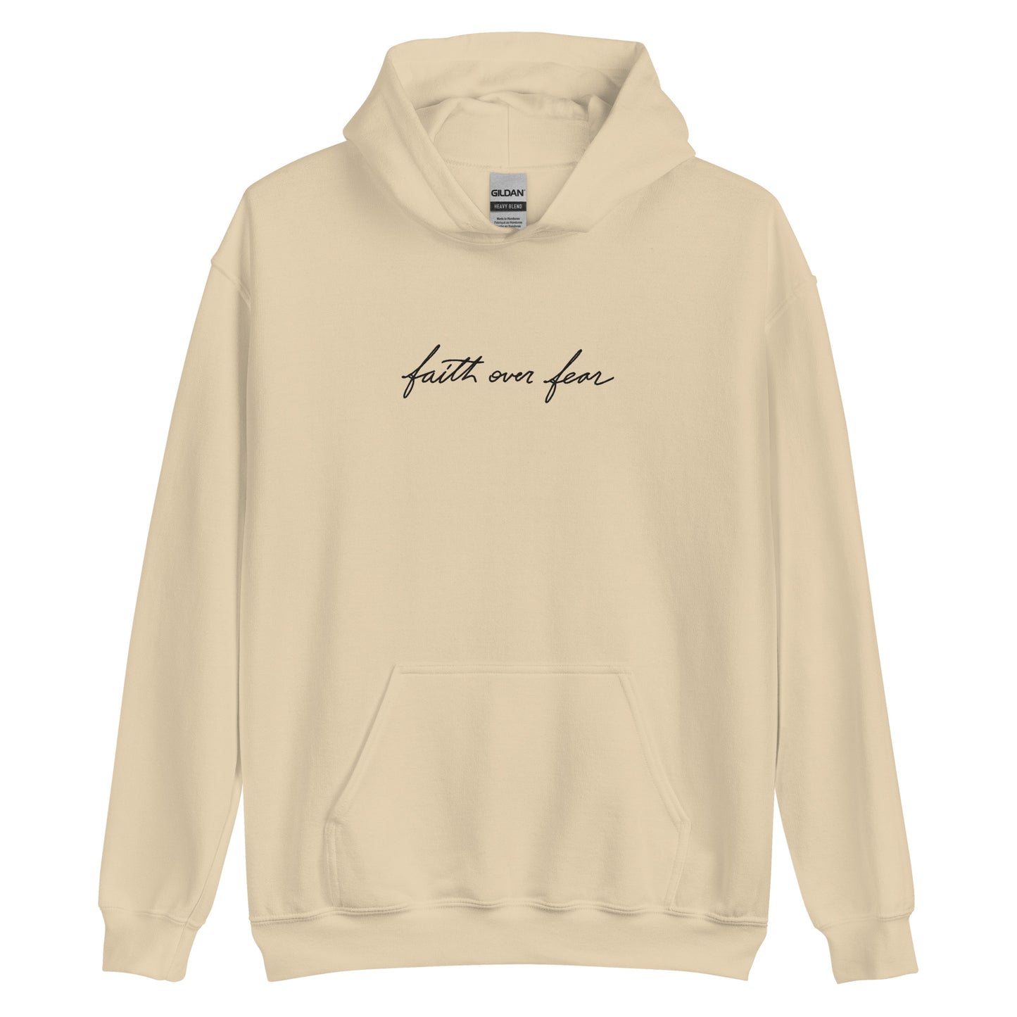 Embroidered Unisex Hoodie - Faith over Fear - A Thousand Elsewhere