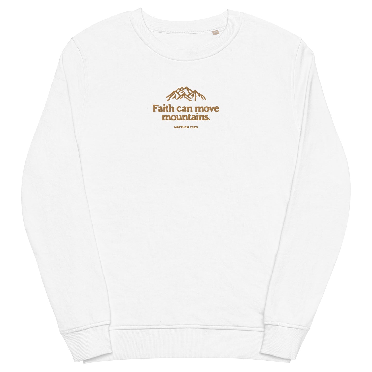 Embroidered Unisex Organic Sweatshirt - TWWC, Matthew 17:20 - A Thousand Elsewhere